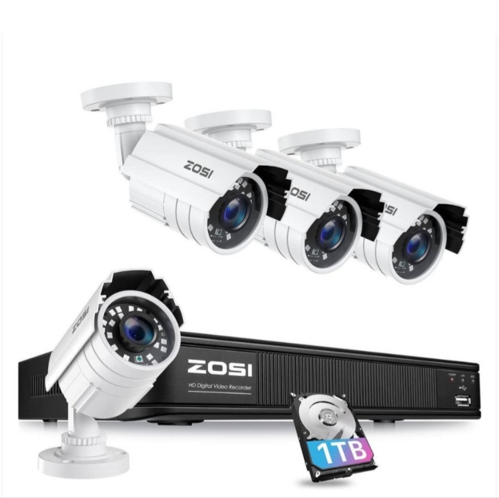 Zosi Wired Security Camera System w/ remote Indoor/Outdoor